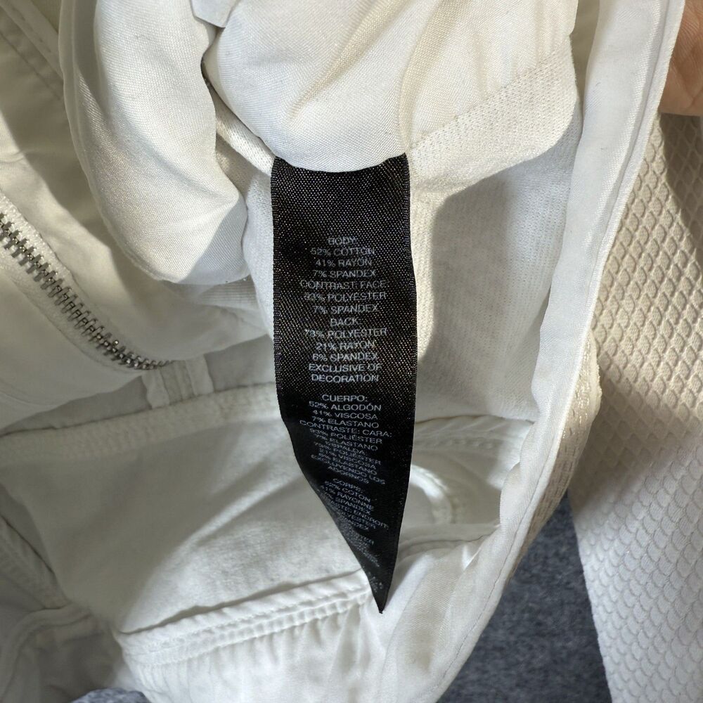 White House Black Market Short White Zip-up Jacket Women Size 10 - Picture 7 of 9